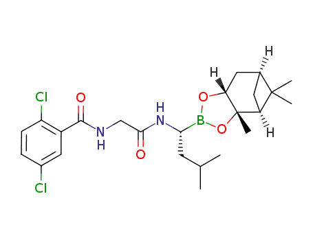 2,5-dichloro-N-[2-({(1R)-3-methyl-1-[(3aS,4S,6S,7aR)-3a,5,5-trimethylhexa-hydro-2H-4,6-methano-1,3,2-benzodioxaborol-2-yl]butyl}amino)-2-oxoethyl]benzamide