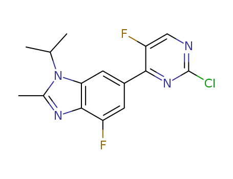 1H-BENZIMIDAZOLE, 6-(2-CHLORO-5-FLUORO-4-PYRIMIDINYL)-4-FLUORO-2-METHYL-1-(1-METHYLETHYL)-