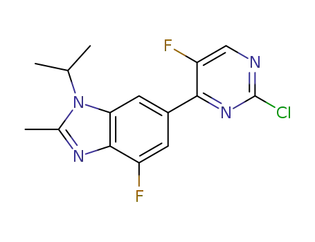 6-(2-chloro-5-fluoropyrimidin-4-yl)-4-fluoro-1-isopropyl-2-methyl-1H-benzo[d]imidazole