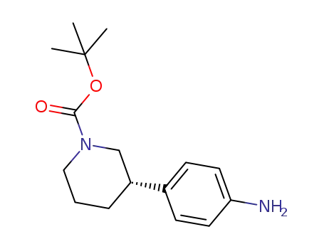 Molecular Structure of 1171197-20-8 ((S)-tert-butyl 3-(4-aMinophenyl)piperidine-1-carboxylate)