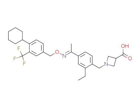 BAF312(Siponimod);(E)-1-(4-(1-(4-cyclohexyl-3-(trifluoromethyl)benzyloxyimino)ethyl)-2-ethylbenzyl)azetidine-3-carboxylicacid