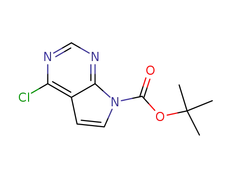 Molecular Structure of 1236033-21-8 (tert-butyl 4-chloro-7H-pyrrolo[2,3-d]pyrimidine-7-carboxylate)
