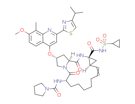 (2R,6S,13aS,14aR,16aS)-N-(cyclopropylsulfonyl)-2-{[8-methyl-2-[4-(1-methylethyl)-1,3-thiazol-2-yl]-7-(methyloxy)-4-quinolinyl]oxy}-5,16-dioxo-6-[(1-pyrrolidinylcarbonyl)amino]-1,2,3,6,7,8,9,10,11,13a,14,15,16,16a-tetradecahydrocyclopropa[e]pyrrolo[1,2-a][1,4]diazacyclopentadecine-14a(5H)-carboxamide