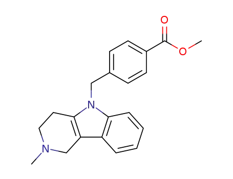 Molecular Structure of 1239034-70-8 (4-(2-Methyl-l,2^,4-tetrahydro-pyrido[4,3-6]indol-5-ylmethyl)beiizoic acid methyl ester)