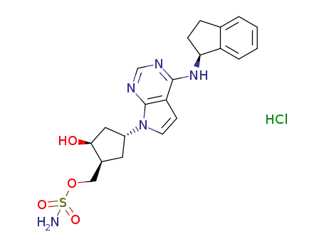 ((1S,2S,4R)-4-(4-(((S)-2,3-dihydro-1H-inden-1-yl)amino)-7H-pyrrolo[2,3-d]pyrimidin-7-yl)-2-hydroxycyclopentyl)-methyl sulfamate hydrochloride