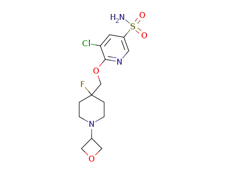 5-chloro-6-((4-fluoro-1-(oxetan-3-yl)piperidin-4-yl)methoxy)pyridine-3-sulfonamide
