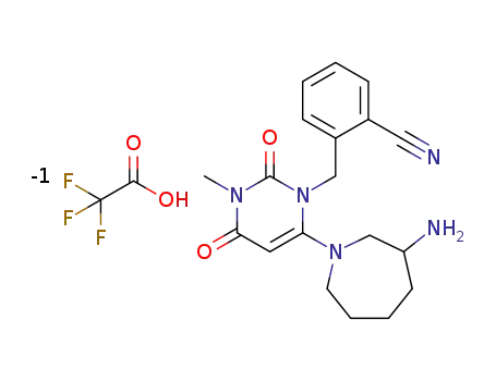 2-{6-[(+/-)-3-aminoazepan-1-yl]-3-methyl-2,4-dioxo-3,4-dihydro-2H-pyrimidin-1-ylmethyl}benzonitrile trifluoroacetate