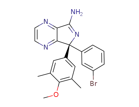 (R)-5-(3-bromophenyl)-5-(4-methoxy-3,5-dimethylphenyl)-5H-pyrrolo[3,4-b]pyrazin-7-amine