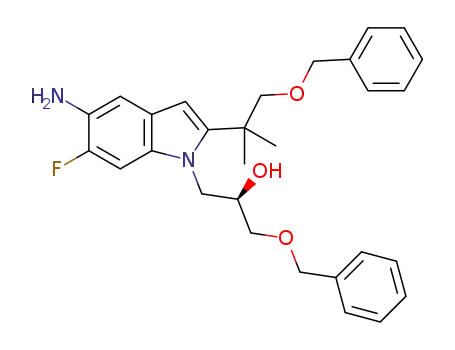 (2R)-1-{5-amino-2-[1-(benzyloxy)-2-methylpropan-2-yl]-6-fluoro-1H-indol-1-yl}-3-(benzyloxy)propan-2-ol