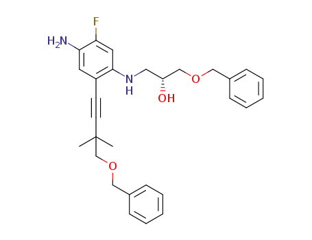 (2R)-1-{4-amino-2-[4-(benzyloxy)-3,3-dimethylbut-1-yn-1-yl]-5-fluoroanilino}-3-(benzyloxy)propan-2-ol