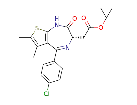 Molecular Structure of 1268524-67-9 (1H-Thieno[2,3-e]-1,4-diazepine-3-acetic acid, 5-(4-chlorophenyl)-2,3-dihydro-6,7-diMethyl-2-oxo-, 1,1-diMethylethyl ester, (3S)-)