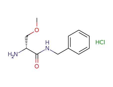 Molecular Structure of 1322062-76-9 (Propanamide, 2-amino-3-methoxy-N-(phenylmethyl)-, hydrochloride (1:1), (2R)-)