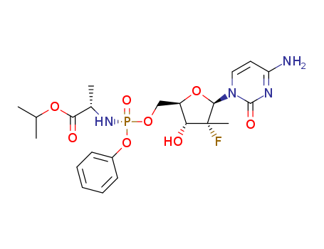 L-Alanine, N-[[P(S),2'R]-2'-deoxy-2'-fluoro-2'-Methyl-P-phenyl-5'-cytidylyl]-, 1-Methylethyl ester