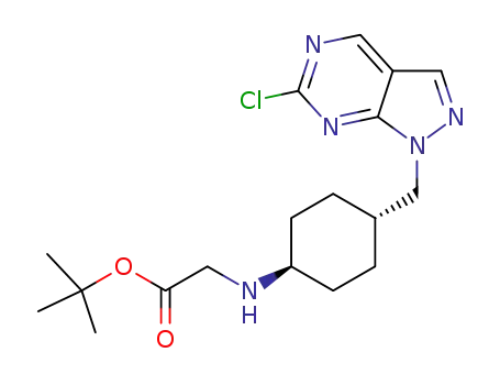 tert-butyl (trans-4-((6-chloro-1H-pyrazolo[3,4-d]pyrimidin-1-yl)methyl)cyclohexyl)methylcarbamate