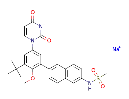 N-(6-(3-tert-butyl-5-(2,4-dioxo-3,4-dihydropyrimidin-1(2H)-yl)-2-methoxyphenyl)naphthalen-2-yl)methanesulfonamide sodium salt