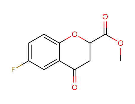 Molecular Structure of 134102-10-6 (rac-6-Fluoro-3,4-dihydro-4-oxo-2H-1-benzopyran-2-carboxylic Acid Methyl Ester)