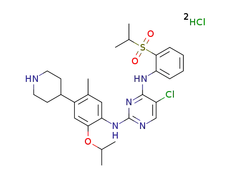 5-chloro-N2-(2-isopropoxy-5-methyl-4-(piperidin-4-yl)phenyl)-N4-(2-(propane-2-sulfonyl)phenyl)pyrimidine-2,4-diamine dihydrochloride
