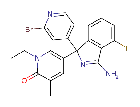 5-(3-Amino-1-(2-bromopyridin-4-yl)-4-fluoro-1H-isoindol-1-yl)-1-ethyl-3-methylpyridin-2(1H)-one