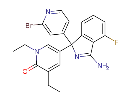 5-(3-Amino-1-(2-bromopyridin-4-yl)-4-fluoro-1H-isoindol-1-yl)-1,3-diethylpyridin-2(1H)-one