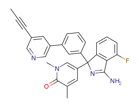 5-(3-Amino-4-fluoro-1-(3-(5-(prop-1-ynyl)pyridin-3-yl)phenyl)-1H-isoindol-1-yl)-1,3-dimethylpyridin-2(1H)-one