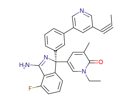 (R)-5-(3-Amino-4-fluoro-1-(3-(5-(prop-1-ynyl)pyridin-3-yl)phenyl)-1H-isoindol-1-yl)-1-ethyl-3-methylpyridin-2(1H)-one