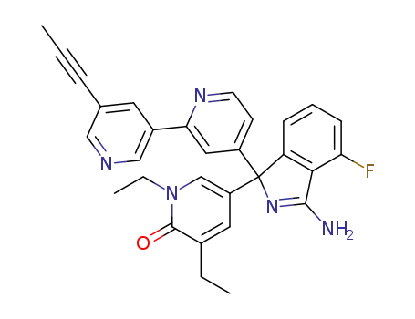 5-(3-Amino-4-fluoro-1-(5'-(prop-1-ynyl)-2,3'-bipyridin-4-yl)-1H-isoindol-1-yl)-1,3-diethylpyridin-2(1H)-one