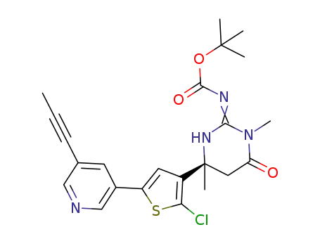 (S)-tert-butyl (4-(2-chloro-5-(5-(prop-1-yn-1-yl)pyridin-3-yl)thiophen-3-yl)-1,4-dimethyl-6-oxotetrahydropyrimidin-2(1H)-ylidene)carbamate