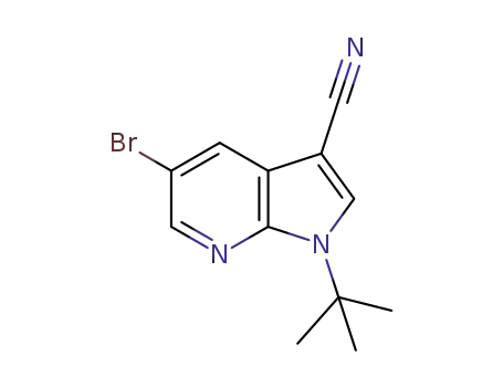 Molecular Structure of 1372929-27-5 (5-Bromo-1-(tert-butyl)-1H-pyrrolo[2,3-b]pyridine-3-carbonitrile)