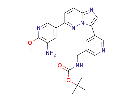 {5-[6-(5-amino-6-methoxypyridin-3-yl)imidazo[1,2-b]pyridazin-3-yl]pyridin-3-ylmethyl}carbamic acid tert-butyl ester
