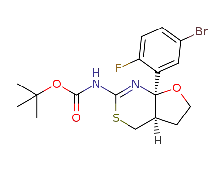 tert-butyl ((4aR,7aR)-7a-(5-bromo-2-fluorophenyl)-4a,5,6,7a-tetrahydro-4H-furo[2,3-d][1,3]thiazin-2-yl)carbamate