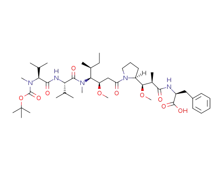 (S)-2-((2R,3R)-3-((S)-1-((6S,9S,12S,13R)-12-((S)-sec-butyl)-6,9-diisopropyl-13-methoxy-2,2,5,11-tetramethyl-4,7,10-trioxo-3-oxa-5,8,11-triazapentadecan-15-oyl)pyrrolidin-2-yl)-3-methoxy-2-methylpropanamido)-3-phenylpropanoic acid