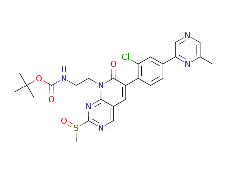 tert-butyl (2-(6-(2-chloro-4-(6-methylpyrazin-2-yl)phenyl)-2-(methylsulfinyl)-7-oxopyrido[2,3-d]pyrimidin-8(7H)-yl)ethyl)carbamate