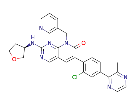 (R)-6-(2-chloro-4-(3-methylpyrazin-2-yl)phenyl)-8-(pyridin-3-ylmethyl)-2-((tetrahydrofuran-3-yl)amino)pyrido[2,3-d]pyrimidin-7(8H)-one
