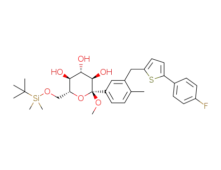 (2S,3R,4S,5S,6R)-6-[(tertbutyl(dimethyl)silyl)oxymethyl]-2-[3-[[5-(4-fluorophenyl)-2-thienyl]methyl]-4-methyl-phenyl]-2-methoxy-tetrahydropyran-3,4,5-triol