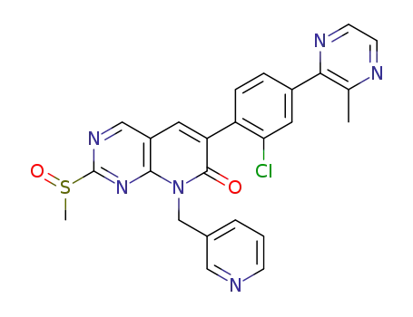 tert-butyl 6-(2-chloro-4-(3-methylpyrazin-2-yl)phenyl)-2-(methylsulfinyl)-8-(pyridin-3-ylmethyl)pyrido[2,3-d]pyrimidin-7(8H)-one