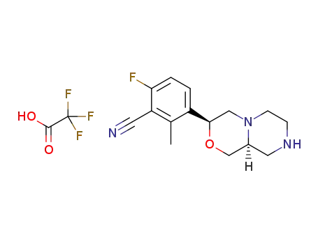 6-fluoro-2-methyl-3-[(3S,9aS)-octahydropyrazino[2,1-c][1,4]oxazin-3-yl]benzonitrile 2,2,2-trifluoroacetate