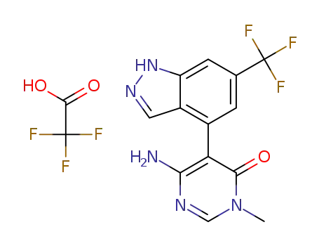 6-amino-3-methyl-5-(6-(trifluoromethyl)-1H-indazol-4-yl)pyrimidin-4(3H)-one trifluoroacetate