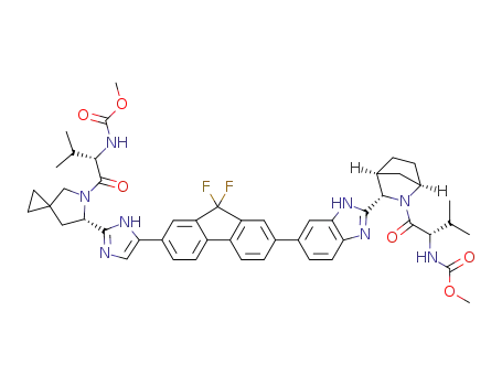 methyl [(2S)-1-{(6S)-6-[5-(9,9-difluoro-7-{2-[(1R,3S,4S)-2-{(2S)-2-[(methoxycarbonyl)amino]-3-methylbutanoyl}-2-azabicyclo[2.2.1]-hept-3-yl]-1H-benzimidazol-6-yl}-9H-fluoren-2-yl)-1H-imidazol-2-yl]-5-azaspiro[2.4]hept-5-yl}-3-methyl-1-oxobutan-2-yl]carbamate