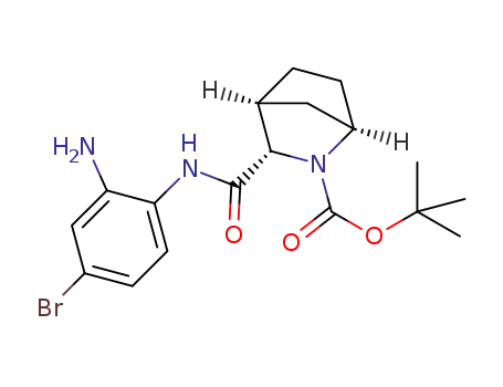 Molecular Structure of 1256387-73-1 (2-Azabicyclo[2.2.1]heptane-2-carboxylic acid, 3-[[(2-aMino-4-broMophenyl)aMino]carbonyl]-, 1,1-diMethylethyl ester, (1R,3S,4S)-)