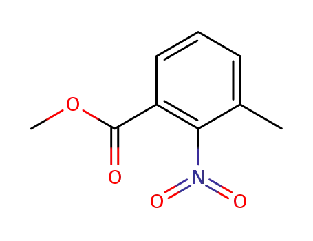 Molecular Structure of 5471-82-9 (Methyl 3-methyl-2-nitrobenzoate)