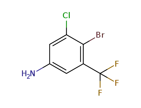 Molecular Structure of 914225-58-4 (4-Bromo-3-chloro-5-(trifluoromethyl)aniline)