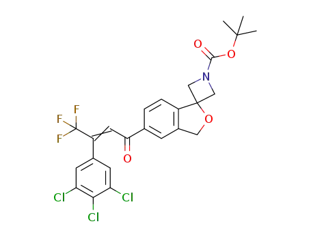 tert-butyl 5'-(4,4,4-trifluoro-3-(3,4,5-trichlorophenyl)but-2-enoyl)-3'H-spiro[azetidine-3,1'-isobenzofuran]-1-carboxylate
