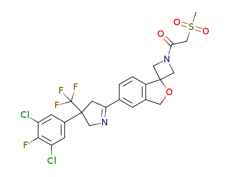 1-(5'-(3-(3,5-dichloro-4-fluorophenyl)-3-(trifluoromethyl)-3,4-dihydro-2H-pyrrol-5-yl)-3'H-spiro[azetidine-3,1'-isobenzofuran]-1-yl)-2-(methylsulfonyl)ethanone