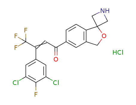 3-(3,5-dichloro-4-fluorophenyl)-4,4,4-trifluoro-1-(3'H-spiro[azetidine-3,1'-isobenzofuran]-5'-yl)but-2-en-1-one hydrochloride