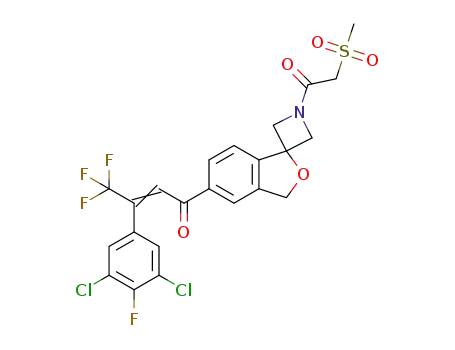 3-(3,5-dichloro-4-fluorophenyl)-4,4,4-trifluoro-1-(1-(2-(methylsulfonyl)acetyl)-3'H-spiro[azetidine-3,1'-isobenzofuran]-5'-yl)but-2-en-1-one
