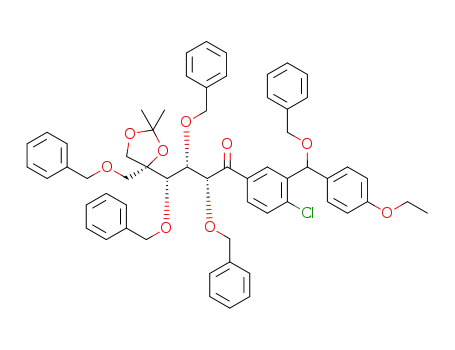 (2R,3S,4S)-2,3,4-tris(benzyloxy)-1-(3-((benzyloxy)(4-ethoxyphenyl)methyl)-4-chlorophenyl)-4-(4-((benzyloxy)methyl)-2,2-dimethyl-1,3-dioxolan-4-yl)-butan-1-one