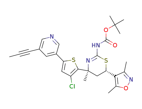 tert-butyl ((4S,6S)-4-(3-chloro-5-(5-(prop-1-ynyl)pyridin-3-yl)thiophen-2-yl)-6-(3,5-dimethylisoxazol-4-yl)-4-methyl-5,6-dihydro-4H-1,3-thiazin-2-yl)carbamate