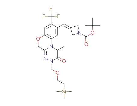3-[4-methyl-3-oxo-7-trifluoromethyl-2-(2-trimethylsilanylethoxymethyl)-2,3,4,10-tetrahydro-9-oxa-1,2,4a-triazaphenanthren-6-ylmethylene]azetidine-1-carboxylic acid tert-butyl ester