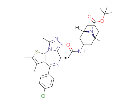 (1R,5S)-tert-butyl 3-({2-[(S)-4-(4-chlorophenyl)-2,3,9-trimethyl-6H-thieno[3,2-f][1,2,4]triazolo[4,3-a][1,4]diazepin-6-yl]acetyl}amino)-9-azabicyclo[3.3.1]nonane-9-carboxylate