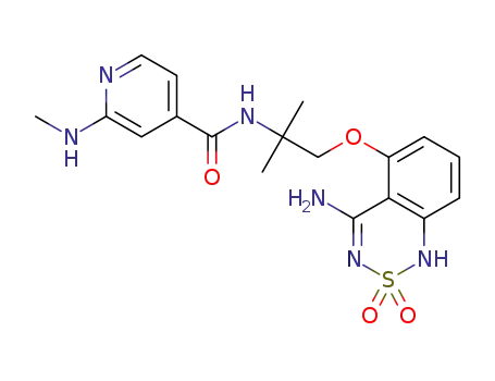 N-(1-((4-amino-2,2-dioxido-1H-benzo[c][1,2,6]thiadiazin-5-yl)oxy)-2-methylpropan-2-yl)-2-(methylamino)isonicotinamide